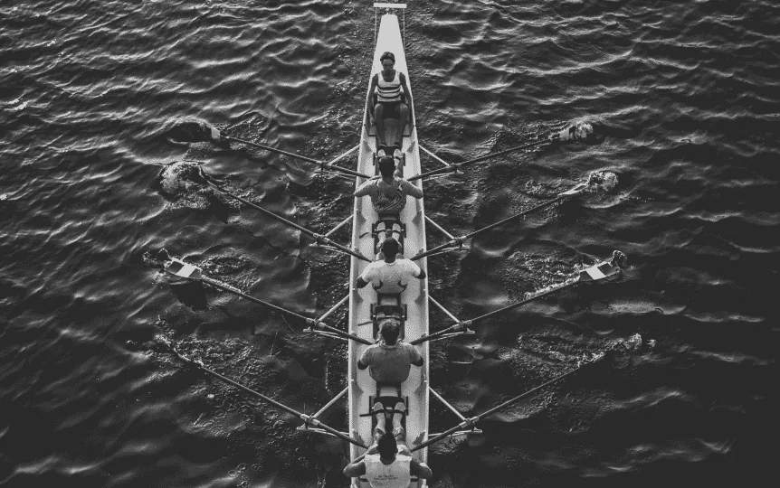 Rowing in the same direction image