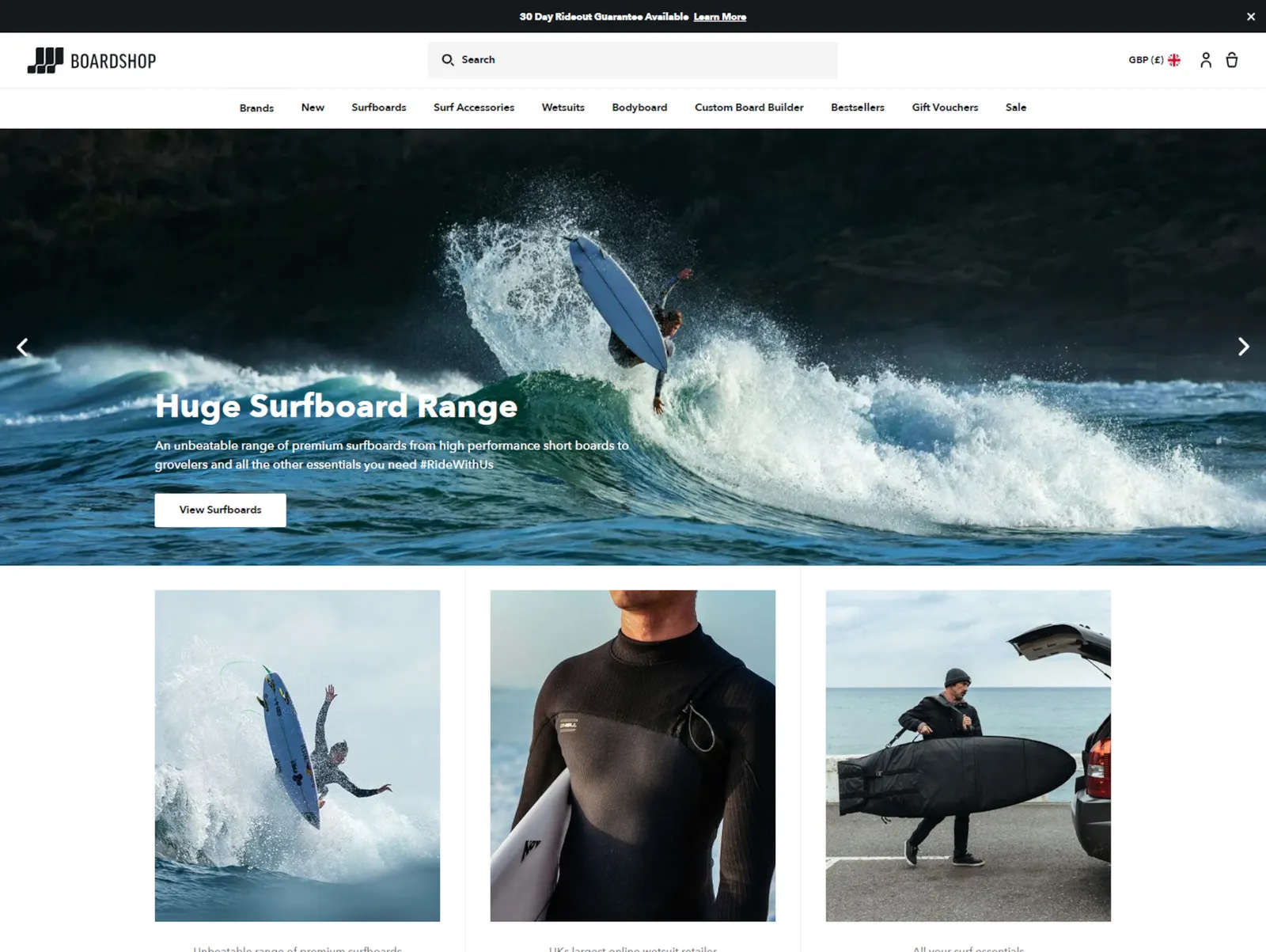 The Boardshop website