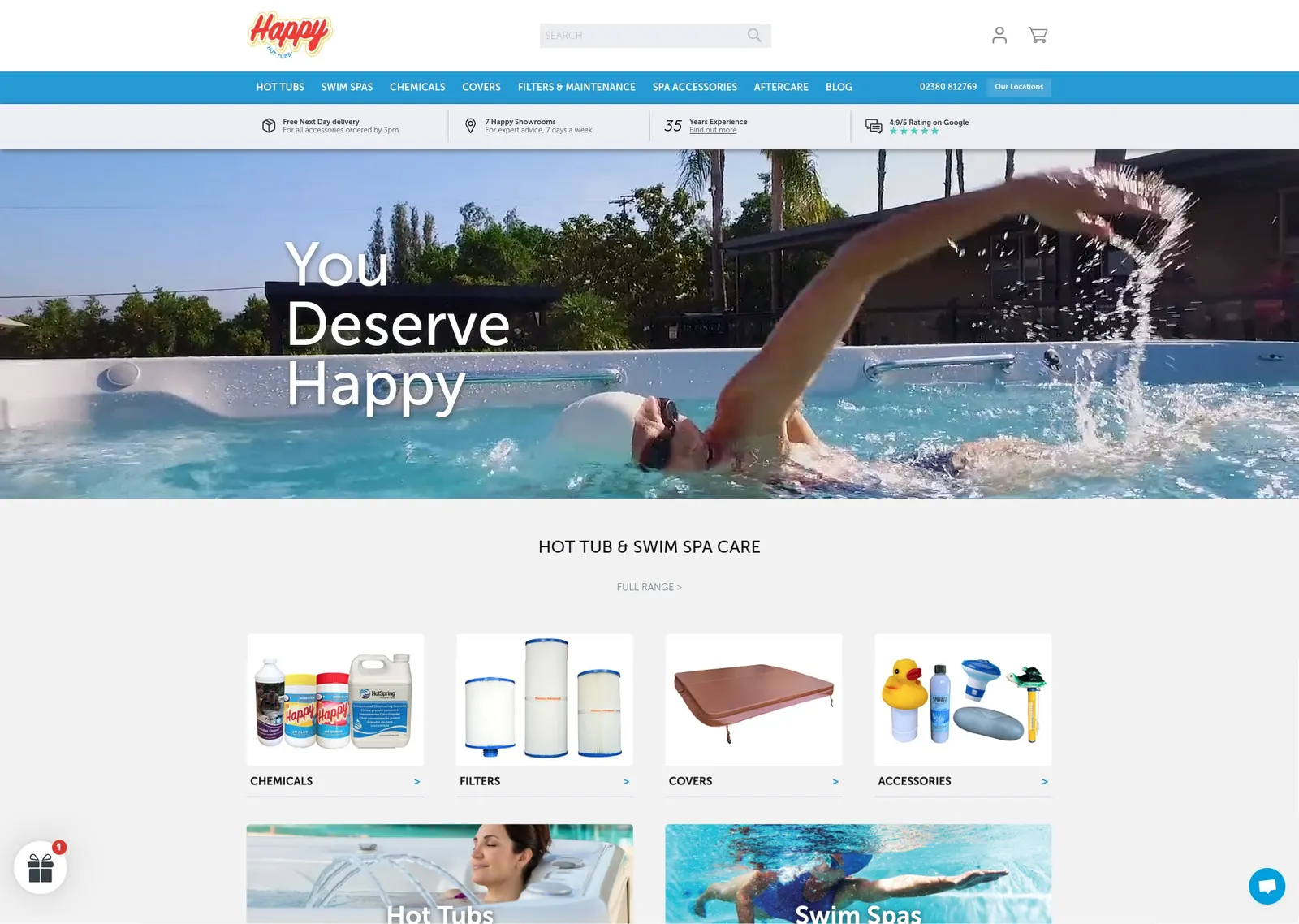 The Happy Hot Tubs website