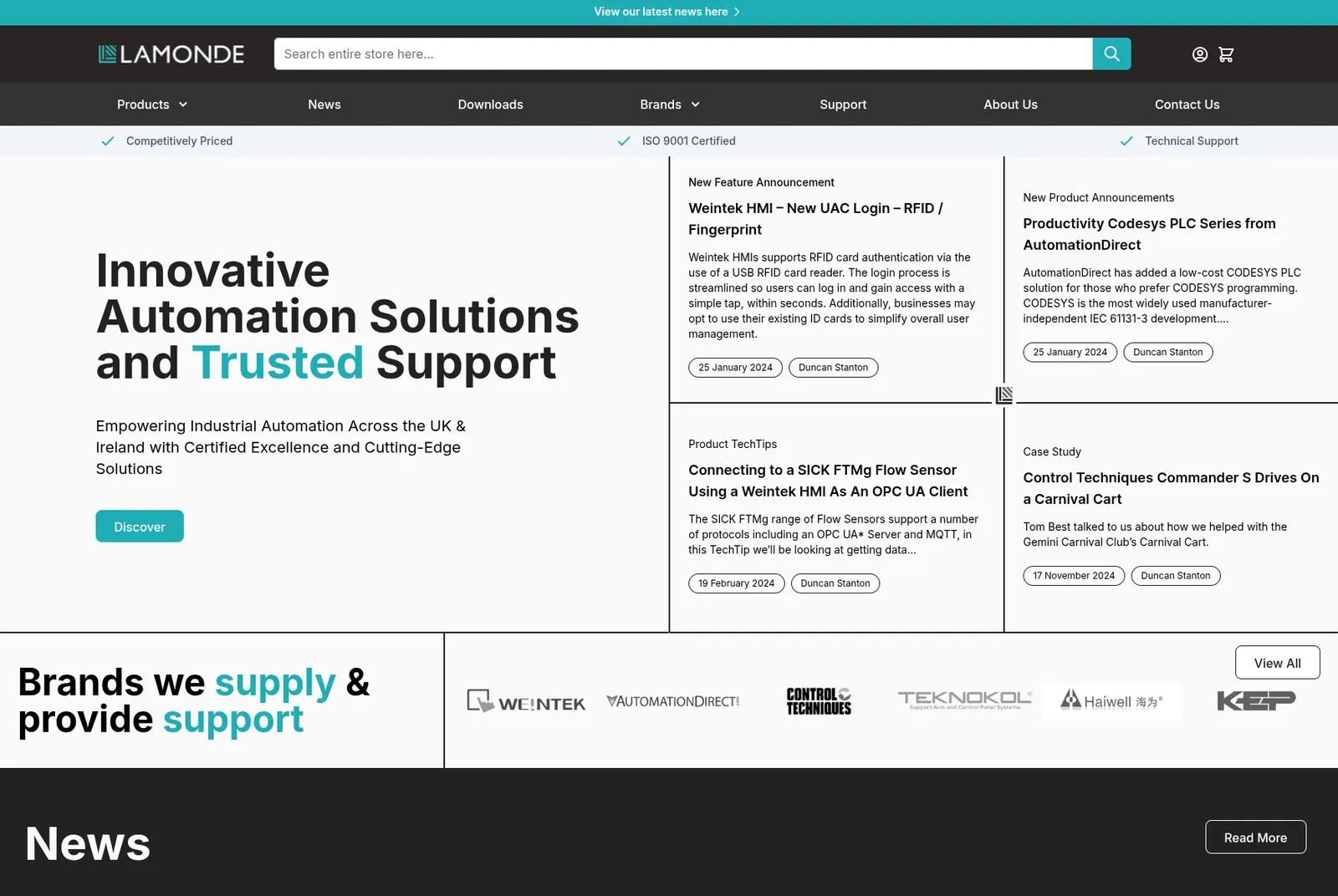The Lamonde Automation website
